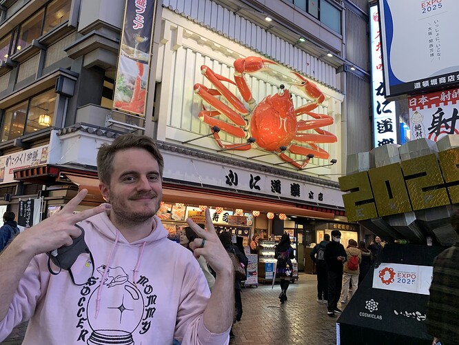 me in front of the big crab in osaka